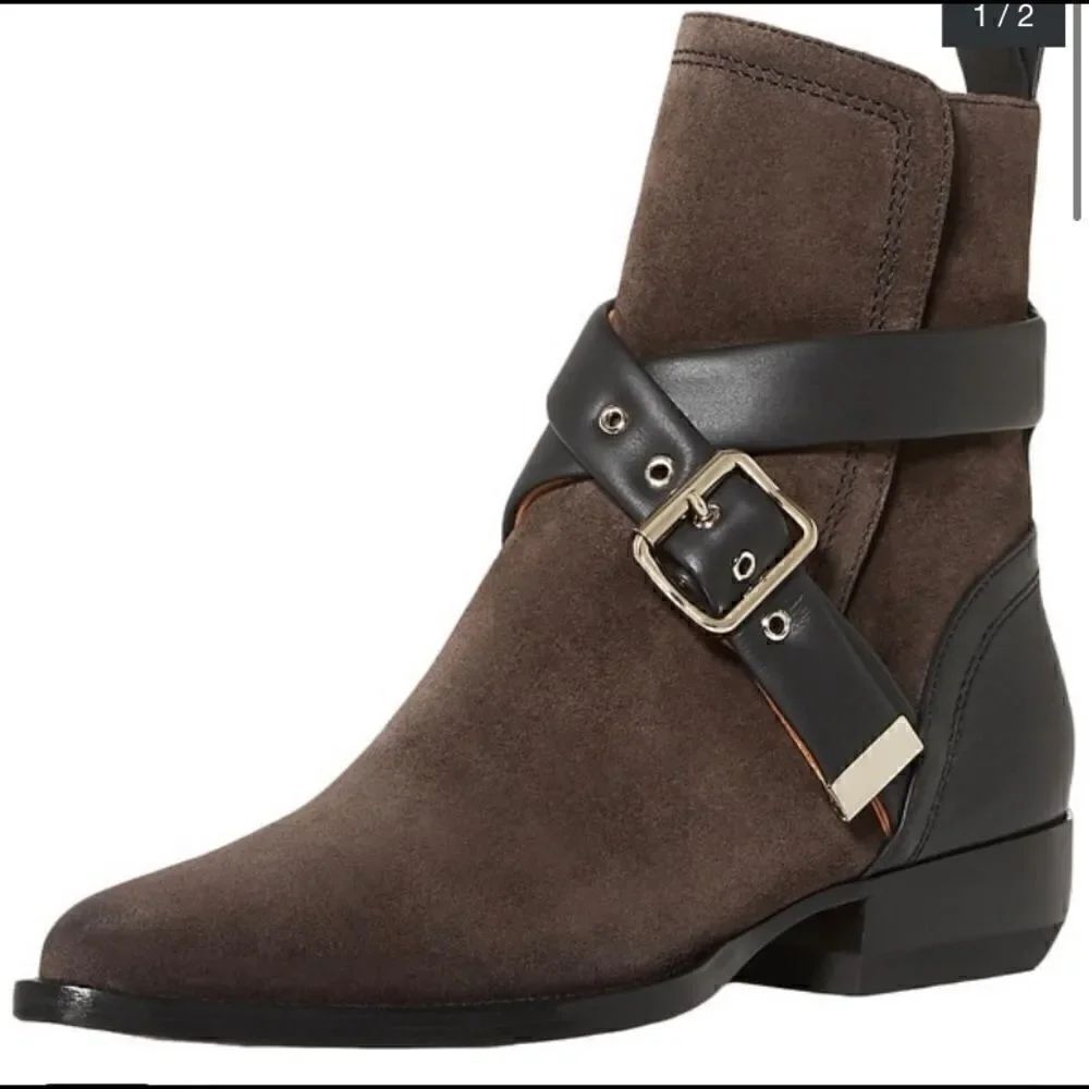 [chloe] suede and leather buckle boot rylee